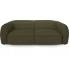 Image de Canapé 4 Places En Tissu Bouclette Vert Olive Livia
