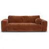 Image de Canapé Convertible Avec Coffre De Rangement 4 Places En Velours Texturé Terracotta Lior