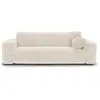 Image de Canapé Convertible Avec Coffre De Rangement 4 Places En Velours Texturé Crème Lior