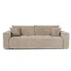 Image de Canapé Convertible Express 4 Places En Velours Gaufré Beige Vibe