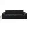 Image de Canapé 4 Places En Velours Chenillé Anthracite Foncé Bari