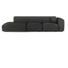 Image de Canapé Droit 5 Places En Tissu Bouclette Anthracite Foncé Myra