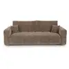 Image de Canapé Convertible Avec Coffre 4 Places En Tissu Tramé Toucher Doux Marron Vibe
