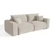 Image de Canapé Convertible Express 3 Places En Tissu Bouclette Beige Como