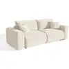 Image de Canapé Convertible Express 3 Places En Tissu Bouclette Crème Como