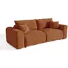 Image de Canapé Convertible Express 3 Places En Tissu Tramé Toucher Doux Terracotta Como