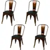 Image de Lot De 4 Chaises Bistrot En Bois Et Métal Design Vintage Liv