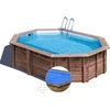 Image de Kit Piscine Bois Gré Bambu 5,35 X 3,35 X 1,36 M + Bâche À Bulles