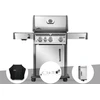 Image de Barbecue À Gaz Rogue Pro Inox 3 Brûleurs + 1 Sizzle Zone + Housse + Rôtissoire + Meuble Rangement Sous Tablette - Napoléon