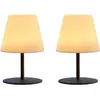 Image de Pack de 2 Lampes de table sans fil pied en acier gris LED blanc chaud/blanc dimmable TWINS H16cm