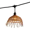 Image de Guirlande lumineuse extérieure raccordable 6m avec 10 ampoules LED filament E27 blanc chaud HAWAII LIGHT Abat-jour polyrotin bohème