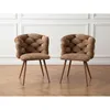 Image de Bobochic - Lot De 2 Chaises Chloe Tissu Texturé Marron Clair