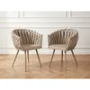 Image de Bobochic - Lot De 2 Fauteuils De Table Charlotte Tissu Texturé Beige
