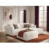 Image de Bobochic - Canapé D'Angle Fixe Luigi Tissu Lisse Avec Pouf Angle Droit Blanc