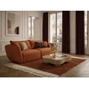 Image de Bobochic - Canapé Droit Fixe 3 Places Luigi Tissu Lisse Orange