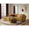 Image de Bobochic - Canapé D'Angle Fixe Luigi Tissu Lisse Angle Gauche Jaune