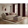 Image de Bobochic - Canapé Droit Fixe 3 Places Luigi Tissu Lisse Avec Pouf Beige
