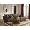 Image de Bobochic - Canapé D'Angle Fixe Luigi Tissu Lisse Angle Droit Taupe