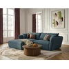 Image de Bobochic - Canapé D'Angle Fixe Luigi Tissu Lisse Angle Gauche Bleu