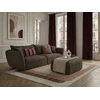 Image de Bobochic - Canapé Droit Fixe 3 Places Luigi Tissu Lisse Avec Pouf Taupe