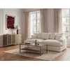 Image de Bobochic - Canapé 3 Places Causeuse Avec Assise Profonde Nevada Tissu Chenille Blanc