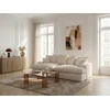 Image de Bobochic - Canapé 3 Places Causeuse Avec Assise Profonde Nevada Gros Côtelé Doux Beige