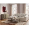 Image de Bobochic - Canapé D'Angle Réversible Compact Nevada Tissu Chenille Blanc