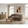 Image de Bobochic - Canapé 3 Places Causeuse Avec Assise Profonde Nevada Gros Côtelé Doux Taupe