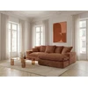 Image de Bobochic - Canapé D'Angle Réversible Compact Nevada Gros Côtelé Doux Orange