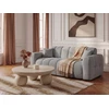 Image de Bobochic - Canapé Droit Convertible Ouverture Express 3 Places Bradley Tissu Bouclette Gris Clair