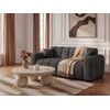 Image de Bobochic - Canapé Droit Convertible Ouverture Express 3 Places Bradley Tissu Bouclette Gris Foncé