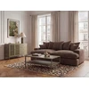 Image de Bobochic - Canapé 3 Places Causeuse Avec Assise Profonde Nevada Tissu Chenille Marron