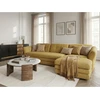 Image de Bobochic - Canapé D'Angle Fixe Marble Tissu Chiné Angle Droit Jaune
