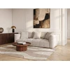 Image de Bobochic - Canapé Droit Fixe 3 Places Assise Profonde Harlem Tissu Chenille Beige