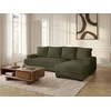 Image de Bobochic - Canapé D'Angle Convertible Coffre Campi Tissu Velours Côtelé Angle Droit Vert