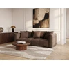 Image de Bobochic - Canapé Droit Fixe 3 Places Assise Profonde Harlem Tissu Chenille Marron