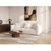 Image de Bobochic - Canapé Droit Fixe 3 Places Assise Profonde Harlem Tissu Chenille Blanc