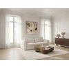 Image de Bobochic - Canapé Droit Convertible Ouverture Express 3 Places Archi Tissu Velours Côtelé Gaufré 160x190 Blanc