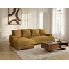 Image de Bobochic - Canapé D'Angle Convertible Coffre Campi Tissu Velours Côtelé Angle Gauche Jaune