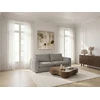 Image de Bobochic - Canapé Droit Convertible Ouverture Express 3 Places Archi Tissu Velours Côtelé Gaufré 160x190 Gris