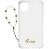 Image de Coque iPhone 12 et 12 Pro Antichoc Transparent Bijou Perle Bracelet Blanc Guess - Neuf