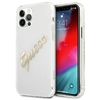Image de Coque Rigide Transparente Guess Guhcp12mktrsvgo Pour Iphone 12/12 Pro 6.1, Style Vintage, Couleur Or.