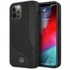 Image de Étui Mercedes pour iPhone 12 Pro Max 6.7 noir Surface en cuir perforé - Neuf