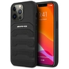 Image de Coque Rigide En Cuir Noir/noir Amg Amhcp13lgsebk Pour Iphone 13 Pro / 13 (6,1 Pouces), Lignes En Relief