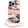 Image de Coque pour Apple iPhone 13 Pro Camo avec lanière nylon Rose - Neuf