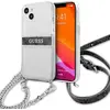 Image de Étui Guess 4G Grey Strap Silver Chain pour iPhone 13 mini - Neuf