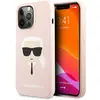 Image de Étui en silicone Karl Lagerfeld « Karl's Head » pour iPhone 13 Pro, rose clair - Neuf