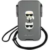 Image de Pochette pour Smartphone 6.1'' à Cordon Saffiano Modèle Karl et Choupette Gris - Neuf