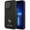 Image de Coque pour iPhone 13 Pro Antichocs Effet Saffiano avec Logo 4G Métal Noir - Neuf
