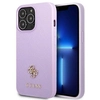Image de Coque Rigide Violette Saffiano 4g Avec Petit Logo En Métal Guess Guhcp13lps4mu Pour Iphone 13 Pro / 13 6.1
